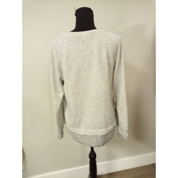 Mystree Women's Faux Layered Look Grey Sweatshirt Size Small - Picture 3 of 6